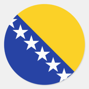 Adesivo Redondo Bandeira de Bósnia e de Herzegovina