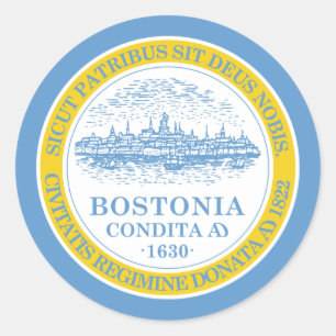 Adesivo Redondo Bandeira de Boston
