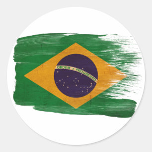 Adesivo Redondo Bandeira de Brasil