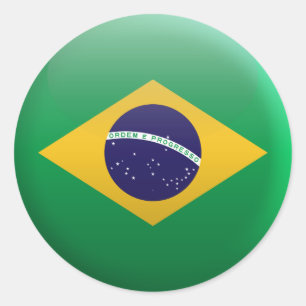 Adesivo Redondo Bandeira de Brasil
