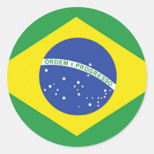 Adesivo Redondo Bandeira de Brasil