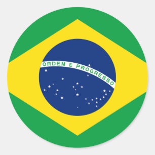 Adesivo Redondo Bandeira de Brasil - Bandeira faz Brasil