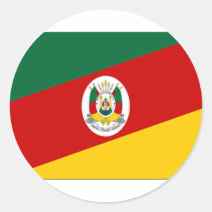 Adesivo Redondo Bandeira de Brasil Rio Grande do Sul