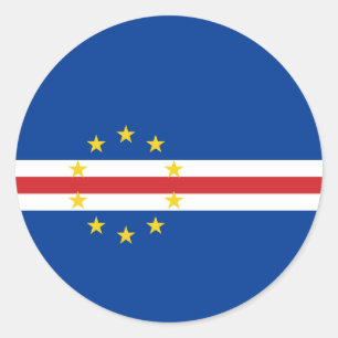 Adesivo Redondo Bandeira de Cabo Verde