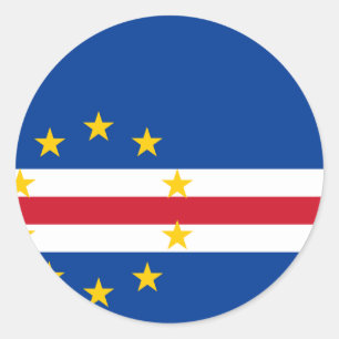 Adesivo Redondo Bandeira de Cabo Verde