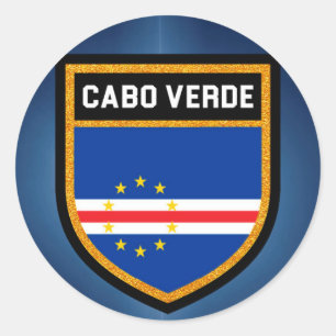 Adesivo Redondo Bandeira de Cabo Verde