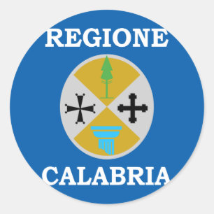 Adesivo Redondo Bandeira de Calabria, Italia