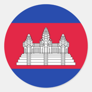 Adesivo Redondo Bandeira de Cambodia - bandeira cambojana