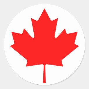 Adesivo Redondo Bandeira de Canadá