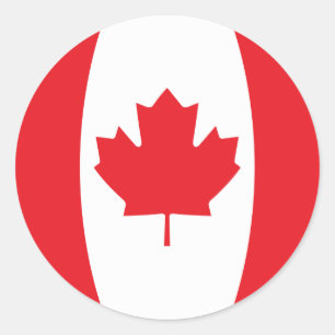 Adesivo Redondo Bandeira de Canadá
