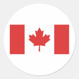 Adesivo Redondo Bandeira de Canadá