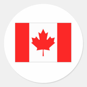 Adesivo Redondo Bandeira de Canadá