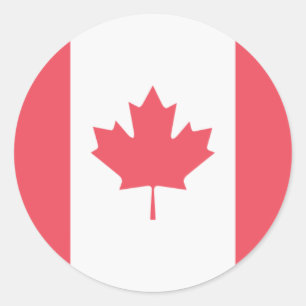 Adesivo Redondo Bandeira de Canadá
