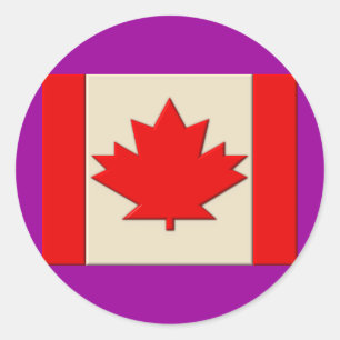 Adesivo Redondo Bandeira de Canadá