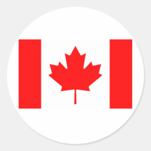 Adesivo Redondo Bandeira de Canadá