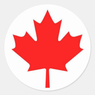 Adesivo Redondo Bandeira de Canadá