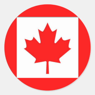 Adesivo Redondo Bandeira de Canadá