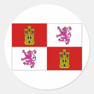 Adesivo Redondo Bandeira de Castilla Leon da espanha