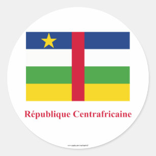 Adesivo Redondo Bandeira de Central African Republic com nome em