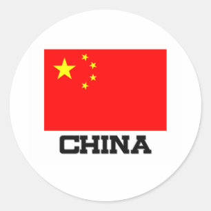 Adesivo Redondo Bandeira de China