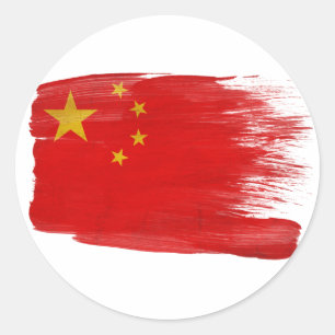 Adesivo Redondo Bandeira de China