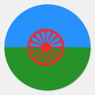 Adesivo Redondo Bandeira de cigana oficial da Romênia