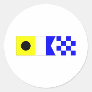 Adesivo Redondo Bandeira de código Ian
