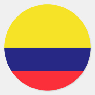 Adesivo Redondo Bandeira de Colômbia