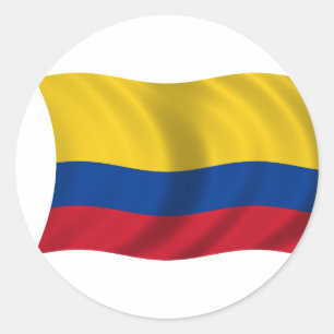 Adesivo Redondo Bandeira de Colômbia