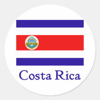 Adesivo Redondo Bandeira de Costa Rica