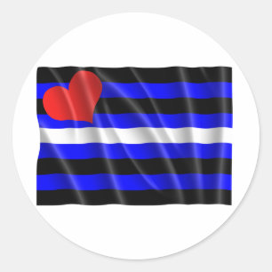 ADESIVO REDONDO BANDEIRA DE COURO ONDULANTE