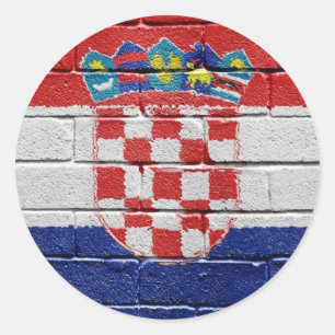 Adesivo Redondo Bandeira de Croatia