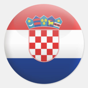 Adesivo Redondo Bandeira de Croatia