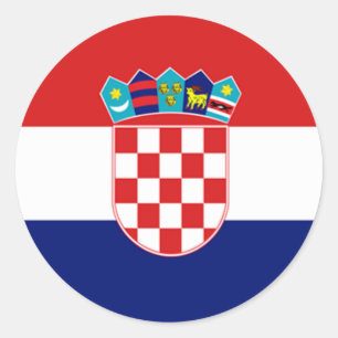 Adesivo Redondo Bandeira de Croatia
