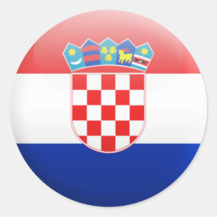 Adesivo Redondo Bandeira de Croatia