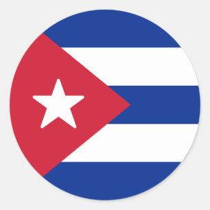 Adesivo Redondo Bandeira de Cuba