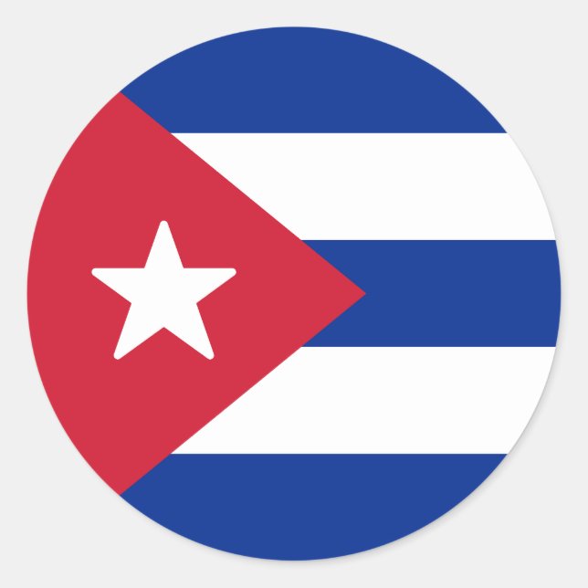 Adesivo Redondo Bandeira de Cuba (Frente)