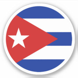Adesivo Redondo Bandeira de Cuba
