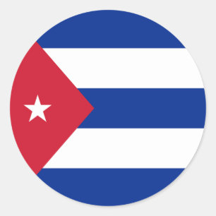 Adesivo Redondo Bandeira de Cuba