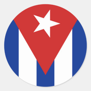 Adesivo Redondo Bandeira de Cuba - Bandera de Cuba