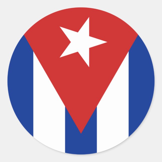 Adesivo Redondo Bandeira de Cuba - Bandera de Cuba (Frente)