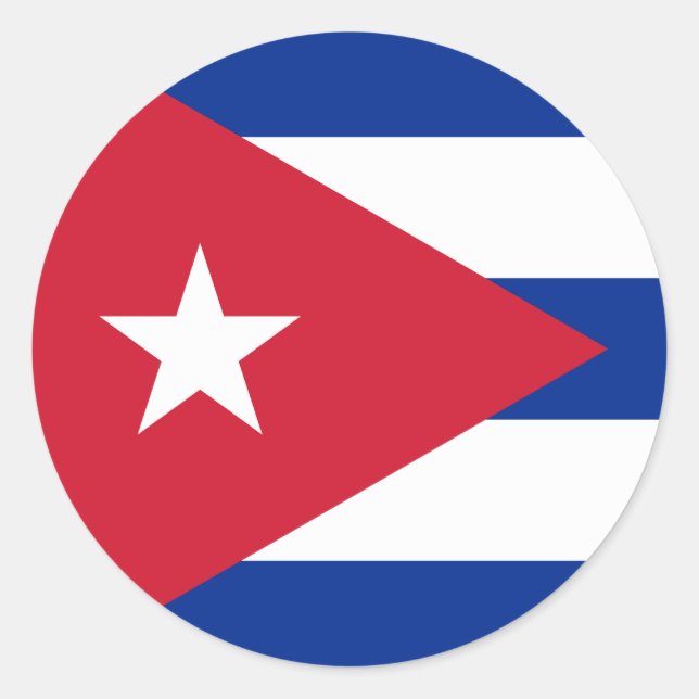 Adesivo Redondo Bandeira de Cuba (Cuba) (Frente)