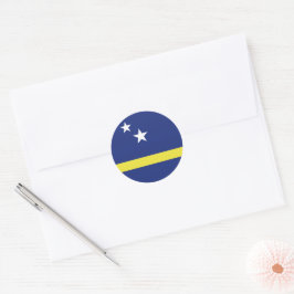 Adesivo Redondo Bandeira de Curaçao