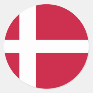 Adesivo Redondo Bandeira de Dinamarca