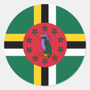 Adesivo Redondo Bandeira de Dominica