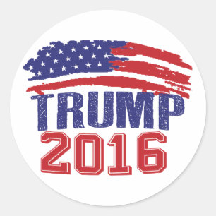 Adesivo Redondo Bandeira de Donald Trump E.U.