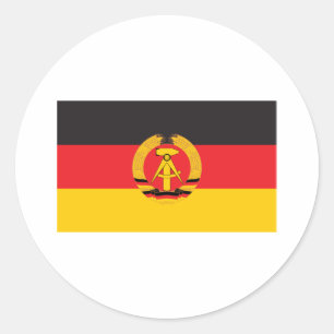 Adesivo Redondo Bandeira de East Germany