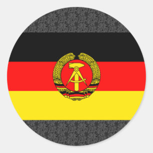 Adesivo Redondo Bandeira de East Germany