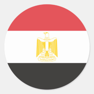 Adesivo Redondo Bandeira de Egipto