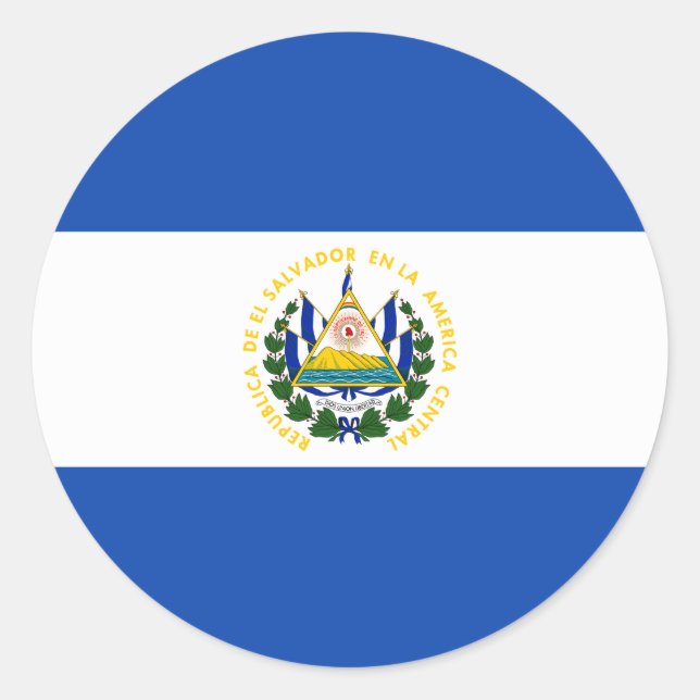 Adesivo Redondo Bandeira de El Salvador (Frente)